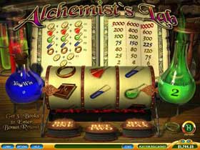 Alchemists Lab is a playtech progressive slot with a built in bonus feature